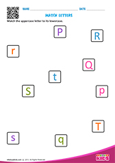 Match upper and lowercase letters p to t